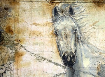 horse cats Painting - Whispers Across the Steppe horses